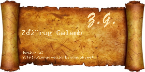 Zárug Galamb névjegykártya